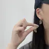 Brincos de Franja Exquisitos em Forma de Gota d'Água Cravejados com Diamantes Estilo Coreano, Moda de Luxo de Nicho, Design Estiloso e Moderno, Joia de Orelha Popular Versátil