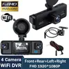 Câmera de Painel (Dash Cam) Transfronteiriça de Novo Modelo com Alta Definição 1080P, Gravação em Quatro Vias, Wifi, Conectividade com Celular, Imagem de Ré, Visão Noturna e Quatro Lentes