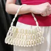 Diseño de Nicho 2025 Nuevo Bolso de Mano Tejido a Mano con Cuentas Hueco Dopamina Casual Versátil para Playa
