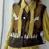 Conjunto de Otoño Estilo Coreano para Niñas 2026 Nuevo Modelo para Niños Mayores: Conjunto de Tres Piezas: Camisa con Adorno de Encaje, Chaleco y Jeans con Borlas
