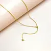 Collar Chopard de Plata de Ley S925 con Colgante Vacío Cadena Ajustable Hecha a Mano en Forma de Y Collar DIY Accesorios para Collares Venta al por Mayor