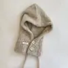 Gorro Farakla de Lana de Moda de Invierno 2025 para Niños y Niñas, Gorro de Punto Integrado para Bebé, Capucha a Prueba de Viento y Cálida