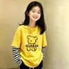 Camiseta Base de Manga Larga para Niña, Estilo Nuevo Primavera y Otoño 2026, Algodón Puro, Falso Dos Piezas, Camiseta para Bebé Niña Primavera y Otoño
