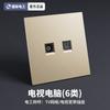 Tep Panel de Interruptores Mate Grande Color Crema Oro Eléctrico Tipo 86 Doméstico Cinco Agujeros Interruptor Simple Doble Control 16A Tres Agujeros