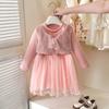 Vestido forrado de polar para niña Invierno Nueva Llegada Niña Bebé Niña Elegante Manga Larga Vestido de Princesa Vestido Cálido de Invierno