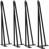 Estoque de fábrica móveis simples perna de mesa de metal perna de mesa preta perna de ferro perna de mesa em forma de U perna tipo grampo de cabelo