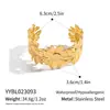 Pulsera Abierta Minimalista Línea de Ola, Acero Inoxidable Electrochapado con Oro de 18K, Joyería Versátil y de Moda para Mujer