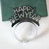 Decoración para Fiesta de Navidad 2025 Año Nuevo Headwear Papel de Aluminio Banda para la Cabeza FELIZ AÑO NUEVO