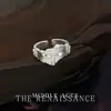 Anel de Dedo Indicador com Design de Nicho de Buda de Rosto Quebrado Vintage Artístico Personalizado Versátil Joia de Mão
