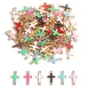 Aleación Joyería de Goteo de Aceite Accesorios Colgante Doble Cruz Colgante Decorativo para Pulsera Llavero DIY W666