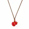 Collar con Colgante de Calabaza de Esmalte de Colores, Accesorios para Mujer, Cadena para Suéter de Verano, Estilo Largo, Joyería de Alto Nivel Estilo Chino Nuevo
