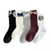 Calcetines con Lazo de Encaje para Mujer, Calcetines sin Costuras hasta la Mitad de la Pantorrilla, Estilo Delgado de Primavera y Otoño, Algodón de Xinjiang, Calcetines Largos con Volante de Encaje Estilo Ballet