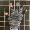 Luvas de Proteção do Trabalho com Dois Dedos Expostos, Respiráveis, Antiderrapantes, Resistentes ao Desgaste, para Entregadores, Triagem, Embalagem e Movimentação de Mercadorias, Estilo Fino, Unissex