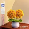 Presente de Aniversário para Meninas, Buquê de Girassol, Pequenos Enfeites, Flor de Crochê Feita à Mão para Desktop, Buquê Simulado