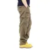 Pantalones de trabajo de comercio exterior 2026 para hombre, pantalones casuales con cintura elástica, talla grande, multibolsillos, corte holgado, pantalones largos para obras de construcción