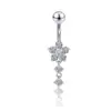 Conjunto direto da fábrica com 10 peças de anéis de umbigo de borboleta com zircônia, anel de umbigo longo de borboleta, joias para piercing corporal em estoque