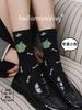85829 Calcetines Zhuji para Mujer de Otoño Rayados de Media Pantorrilla Lindos de Dibujos Animados Conejito Sin Costuras Calcetines de Algodón Grises Invierno