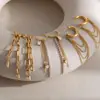 Pendientes de borla de acero inoxidable Wanxing Lujo Ligero Sensación de Alta Gama Adornos para Orejas Resistentes al Color Joyería de Acero de Titanio Dorado 18K Venta al por Mayor Transfronteriza