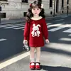 Vestido de otoño para niña 2026 nuevo elegante bebé tejido vestido de princesa vestido de cumpleaños de un año vestido de primavera y otoño para niños