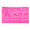 Estrella de Mar Caracola Coral Marino Ramas Encaje Molde de Silicona Plegable Azúcar Chocolate Pastel Molde Decorativo