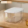 Contenedor de arroz transparente de grado alimenticio para uso doméstico, a prueba de insectos y humedad, caja de almacenamiento de arroz sellada, cubo de arroz de cocina, frasco de almacenamiento de harina