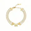 Pulsera popular de titanio y acero estilo ins, moderna, versátil, corazón, mariposa, estrella, geométrica, de acero inoxidable, joyería para la mano