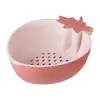 Cesta de escorrer de camada dupla cesta de frutas abacaxi morango cesta de armazenamento de cozinha criativa cesta de vegetais cesta de lavagem de vegetais cesta de escorrer de plástico