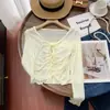 Cardigan Casual Feminino Verão 2026 Novo, com Renda e Design em Meia-Calça, Manga Longa, Tendência