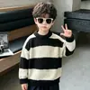 Q224 Suéter Masculino Estilo Outono Inverno Pulôver Infantil de Malha Moda Nova Camada Base de Tricô para Menino