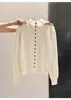 Nueva colección de otoño e invierno: Elegante cárdigan de punto de manga larga con cuello alto para mujer, estilo coreano, top y prenda exterior versátil
