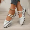 Comercio Electrónico Transfronterizo Tallas Grandes Otoño 2026 Nuevos Zapatos Mary Jane para Mujer con Correa de Doble Hebilla Cómodos de Lunares Zapatos Individuales Casuales para Mujer
