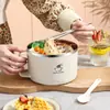 Temporada de Regreso a Clases Tazón para Ramen Instantáneo de Acero Inoxidable 304 Estilo Japonés con Drenaje, Gran Capacidad, Asa y Tapa, Lonchera