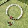 [enamorarse a primera vista] marea nacional fresco y refinado temperamento cuerda ajustable media cadena de pulsera pulsera original de calcedonia blanca