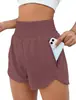 Pantalones Cortos Deportivos para Mujer Cintura Alta Correr Yoga Falso Dos Piezas Anti-rozaduras Gimnasio Elásticos Ejercicio Adelgazantes Ajustados