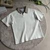 Camisa Polo Estilo Old Money Cuello en V Manga Corta para Hombre Elegante Cuello Campana Cuello de Gaviota Camiseta de Negocios Británica Verano Comercio Exterior Transfronterizo Venta al por Mayor