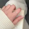 Anel liso estilo coreano irregular prata de lei 925 anel versátil design feminino nicho estilo ins anel de combinação não desbota