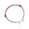 Pulsera de Plata de Ley 925 con Elefante y Cuerda Roja para Mujer Diseño Simple Nuevo Chinoiserie Hecha a Mano Tamaño Ajustable Pulsera Versátil B6070
