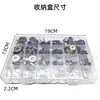 Caja de broches magnéticos fuertes de tres colores de 14 mm y 18 mm, botones de presión ocultos de metal tipo broche oculto