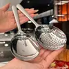 Conjunto de Duas Peças de Colher de Sopa e Escumadeira em Aço Inoxidável, Colher Criativa de Cabo Curto Grande, Colher de Sopa para Buffet de Hotel, Colher para Servir Comida, Colher de Farinha