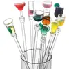 Palo Removedor Creativo de Acrílico Cuchara Removedora para Copa de Vino Palo Removedor de Café Palo Mezclador de Plástico Cuchara Cuchara para Copa de Vino