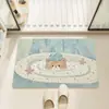 Alfombra de baño estilo Ins, alfombra de tierra de diatomeas, alfombra antideslizante para la entrada del baño, alfombra absorbente y de secado rápido para el inodoro, felpudo