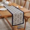 Bandera de mesa de algodón y lino de porcelana azul y blanca vintage, bandera de té, cubierta antipolvo para aparador, zapatero, toalla, mantel largo, fábrica, venta al por mayor transfronteriza