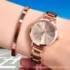 Popular Transfronterizo Lujo Kumo Reloj Pulsera de Diamantes para Mujer Reloj de Cuarzo Juego de Cinco Piezas Moda Reloj con Correa de Acero Venta al por Mayor