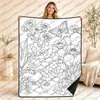 Manta floral graffiti europeia e americana, manta de flanela, novo modelo 2026, adequada para todas as estações, versão fina de verão, manta para cochilo no escritório