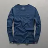 Nueva Camiseta de Manga Larga para Hombre de Otoño, Cuello Redondo, Corte Delgado, Color Sólido, Algodón Rústico, Camiseta para Hombre Estilo Japonés, Camiseta Interior, Top para Hombre