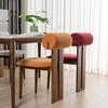 Silla de comedor de madera maciza estilo Sili con tela, silla de ocio sencilla para tocador, lujo ligero, nórdica moderna, silla de maquillaje de comedor de mediados de siglo