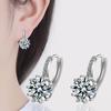 Pendientes de Piedras Preciosas de Colores, Chapados en Plata, Estilo Femenino, Versión Japonesa y Coreana, Pendientes de Botón, Joyería, Elegantes, Comercio Transfronterizo, Clips para Orejas Europeos y Americanos, Forma Redonda