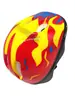 Capacete Desenho de Chama Seis Furos Infantil para Patins Protetor Capacete para Patinete Skate Anti-Queda Bicicleta de Equilíbrio