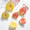Micro-Paisagem Fruta Criativa Cor Sólida Toranja Meio Descascada Decoração DIY Chaveiro de Saco Surpresa Pequenos Enfeites para Carro Resina