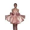 Camisola estilo comércio exterior pequeno vestido formal mangas bufantes cetim cintura alta saia godê registro de festa de banquete sair diário vestido de noiva leve